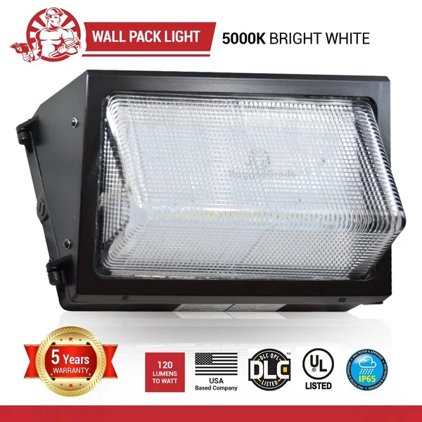100 Watt LED Wall Pack Light – 11 - 700 Lumens- High Efficiency 120 Lumen to Watt- Wall Pack LED - 5000K Bright White- Replaces 30