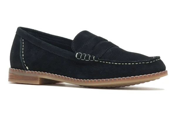 Women's Hush Puppies Wren Loafer Shoes - Wide Black Suede in Size 11