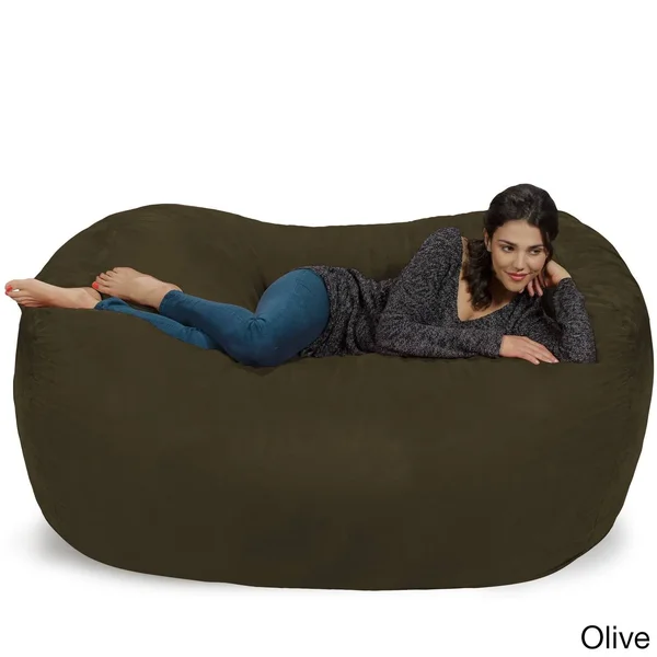 Large Memory Foam Micro Suede Beanbag Couch (Royal Blue Micro Suede)