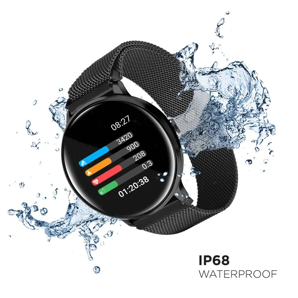 iTouch Sport Mesh Strap Smartwatch with Pedometer - Black Mesh