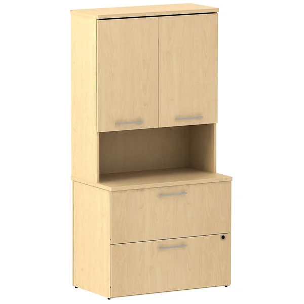 Bush Business 300 Series 2 Drawer Lateral File with Hutch