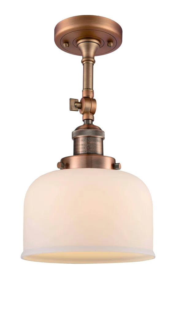 Innovations Lighting Large Bell 1 Light Semi Flush Mount 201f AC G71 (Antique Copper)