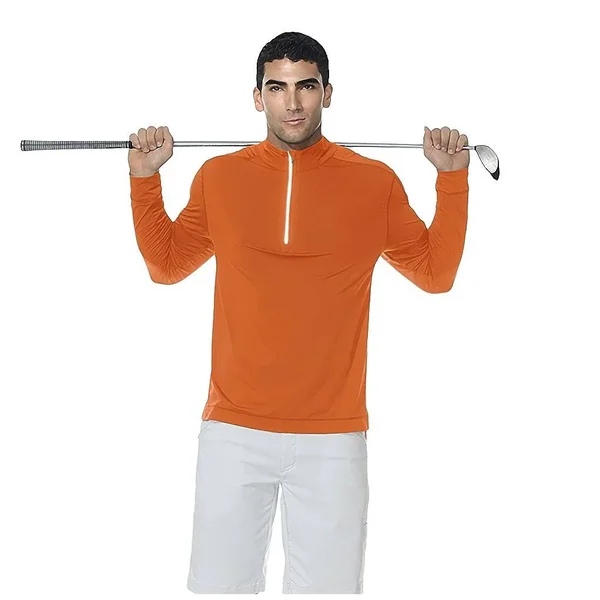 Bloquv Men's Mock Zip Long Sleeve UV Top, Size: XL, Black