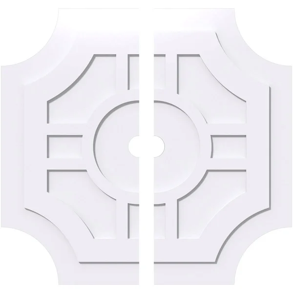 38 inchod x 3 inchid x 12 1/2 inchc x 1 inchp Haus Architectural Grade PVC Contemporary Ceiling Medallion - Two Piece